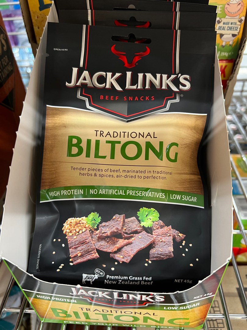 [紐西蘭製造] Jack Link's Traditional Biltong Beef Jerky (50g) 牛肉乾, 嘢食 & 嘢飲