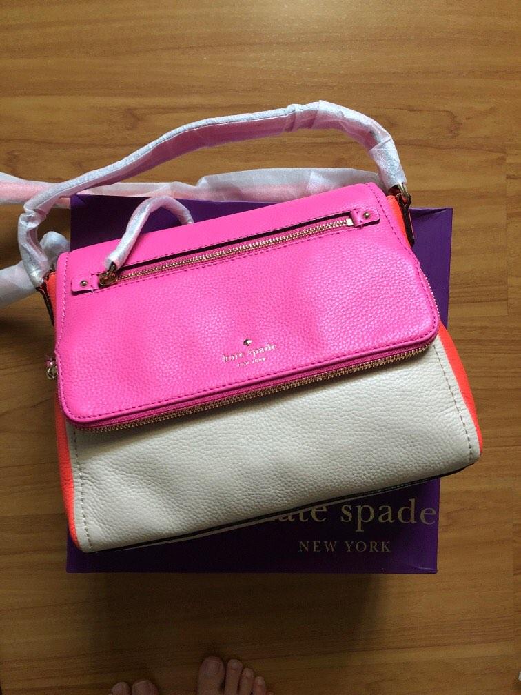 Kate Spade COBBLE HILL TODDY PXRU6018 Women's Leather Handbag,Shoulder Bag  Grayish,Pink | eLADY Globazone