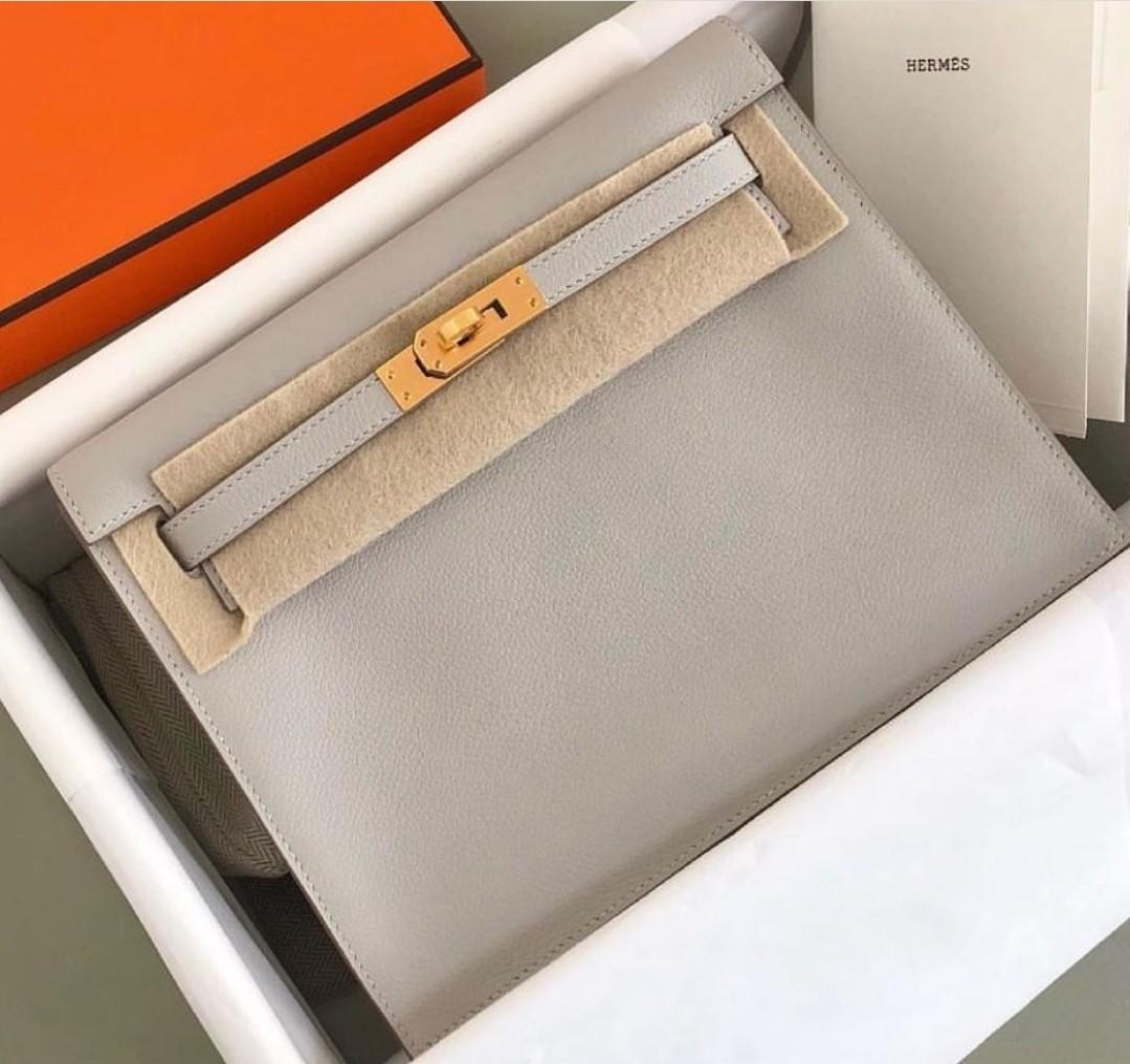 Kelly danse gris perle evercolor ghw U Barang Mewah Tas Dompet di Carousell