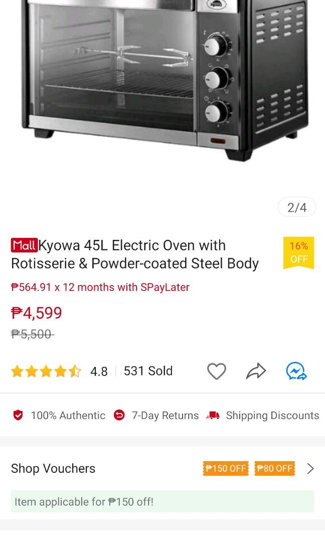 Kyowa 45L Electric Oven, Furniture & Home Living, Kitchenware