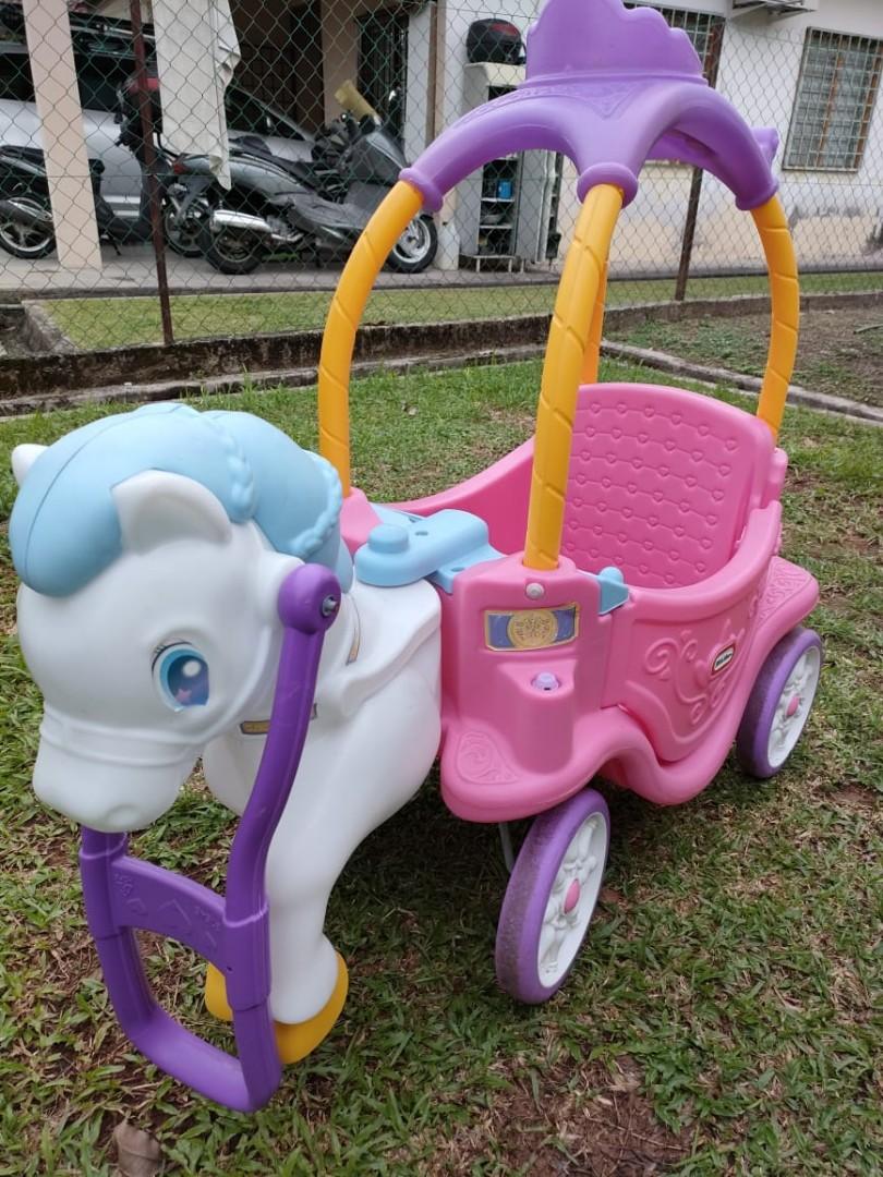 Little tikes unicorn carriage, Babies & Kids, Infant Playtime on Carousell