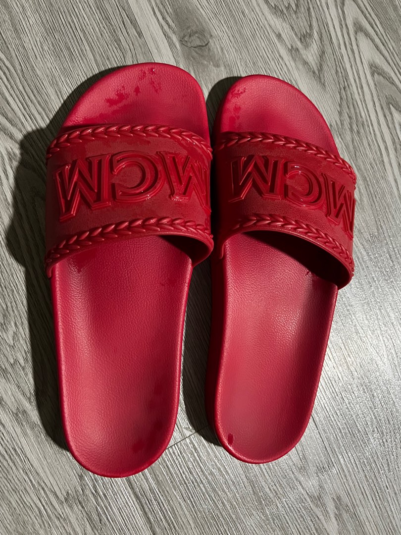 Red sale mcm slides