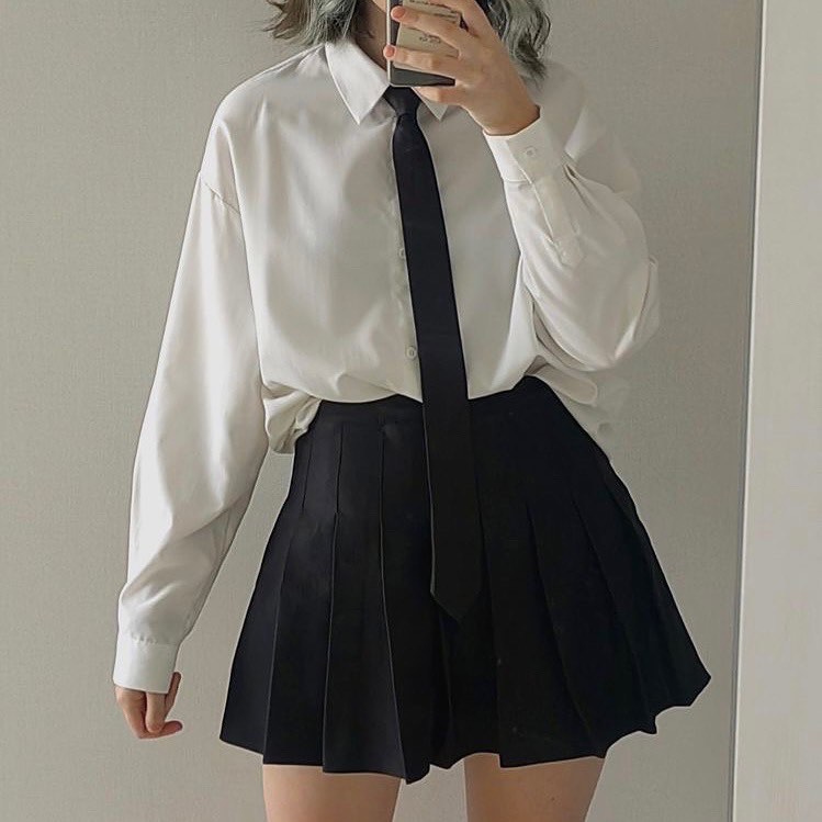 Old Money Y2K Preppy Dark Academia Korean Style Classic Black