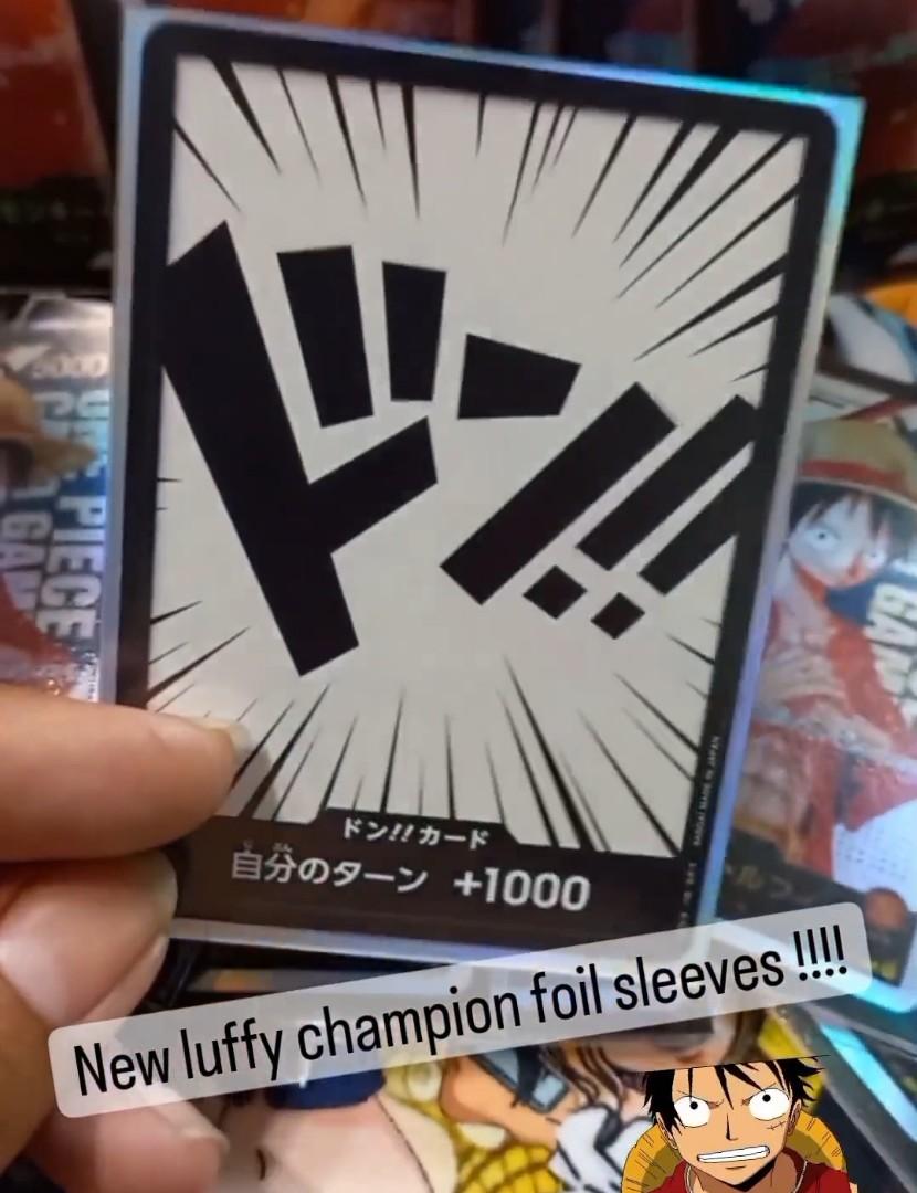 One Piece Card Game custom foil sleeves * Luffy Champion Sleeve *, Hobbies  & Toys, Toys & Games on Carousell