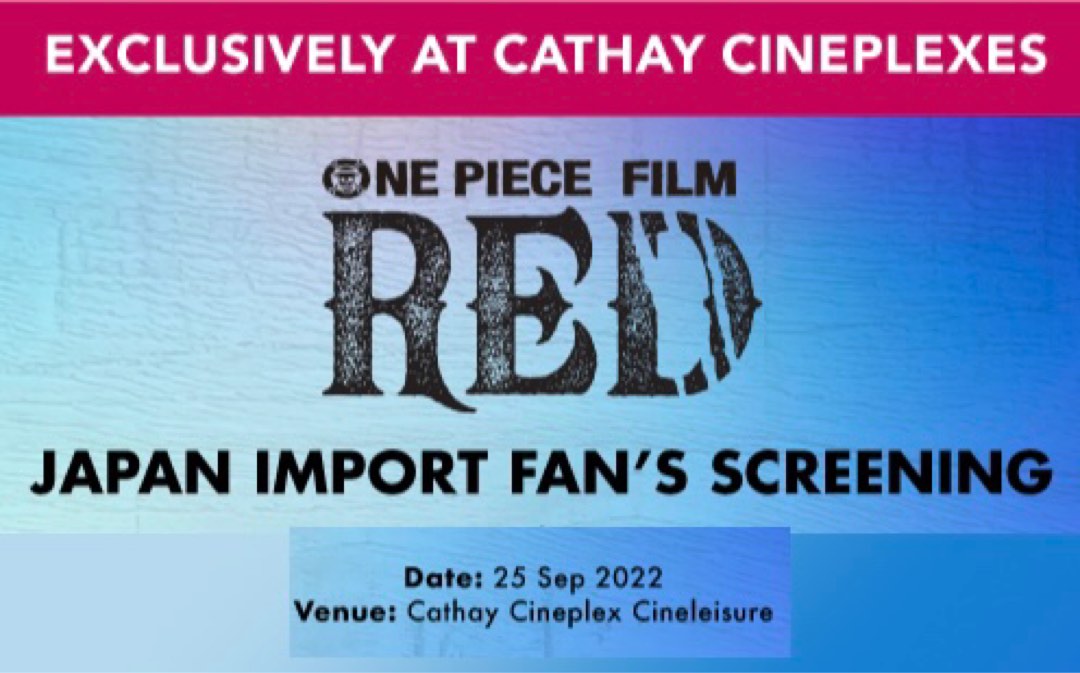 One Piece Film Red Movie Ticket with Card Pack Option,