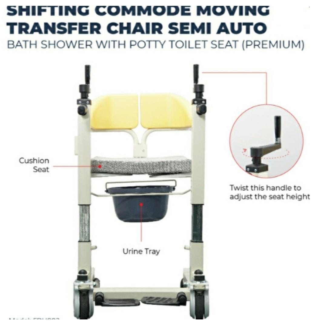 Portable Patient Transfer & Lifting Chair with Toilet Potty, Health
