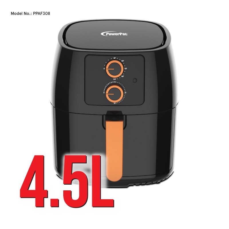 PowerPac Air fryer 4.5L with Hot Air Flow System (PPAF308), TV & Home Appliances, Kitchen