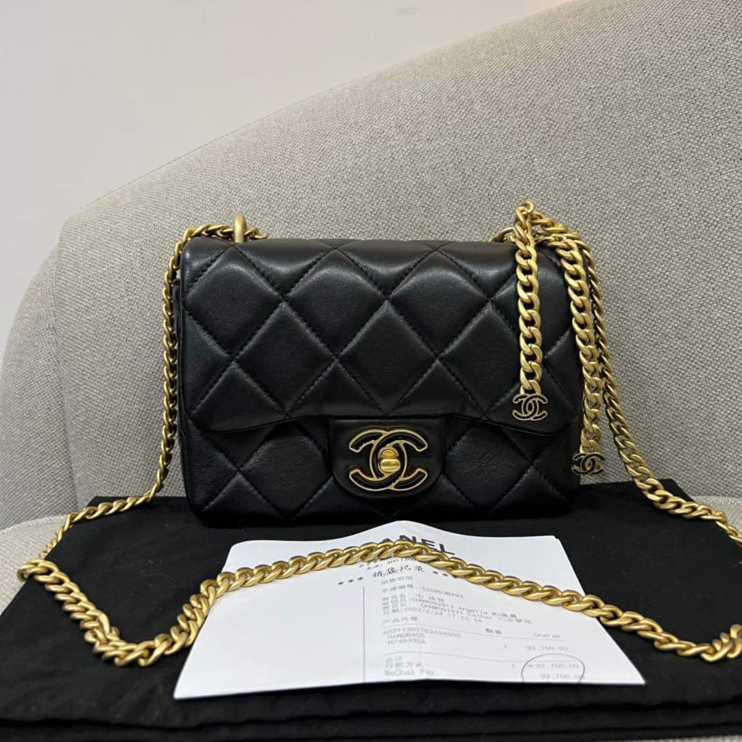 Preorder Chanel 22P Mini Square, Luxury, Bags & Wallets on Carousell