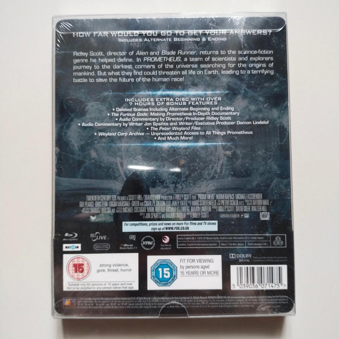 Prometheus (Ridley Scott) Limited Edition UK Steelbook Blu-ray, Hobbies ...