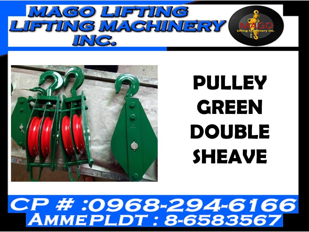 Pulley Green Double Sheave, Commercial & Industrial, Construction Tools ...