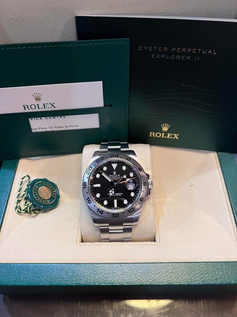 Rolex Explorer 2 (Category: Luxury Watches) located in Paranaque City. Submitted by listitwithb (Listing ID 1185910230, Image 2). Description: 2017 Rolex Explorer 2 Foreign ad Comes with box & inclusions Lost card With verification paper ₱645k .