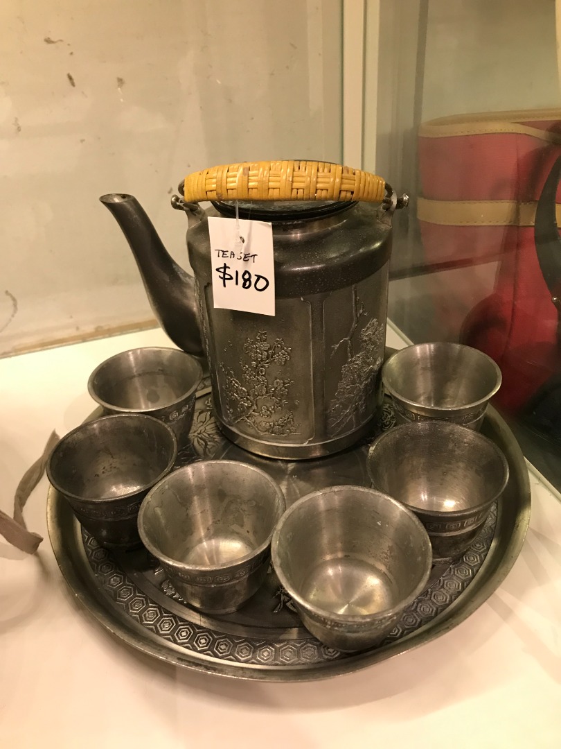 Selangor Pewter Four Seasons Teapot tray and cup set [storewide 30 off