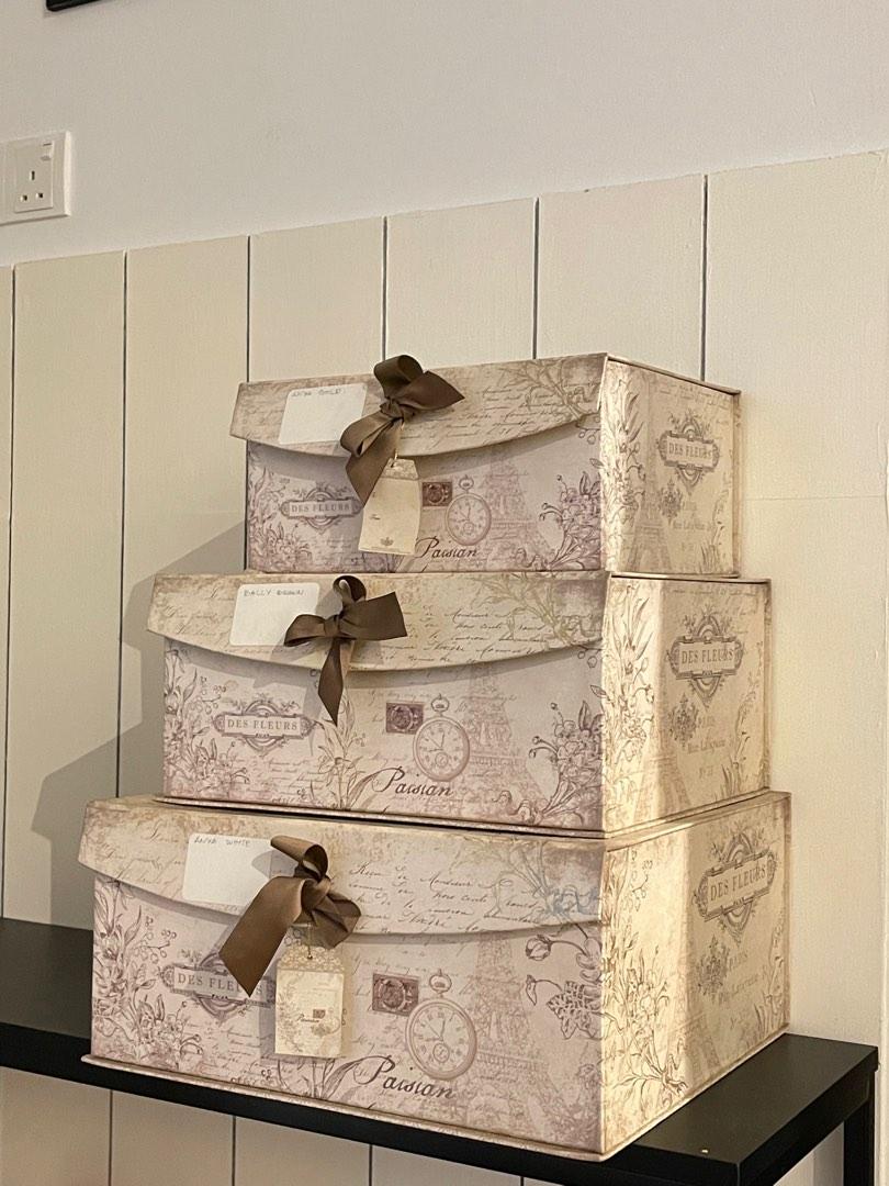 Storage Boxes (Category: Storage Boxes & Baskets) located in Bangi. Submitted by byshim4 (Listing ID 1185946758, Image 1). Description: Storage Boxes for decoration 3pc (small, medium and large) RM 60 Self pickup Bandar Puteri Bangi.