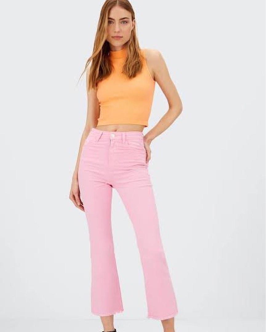 Stradivarius cropped flare jeans Fesyen Wanita Pakaian Wanita
