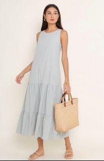 Supergurl Tricia tiered dress in Dusty Blue