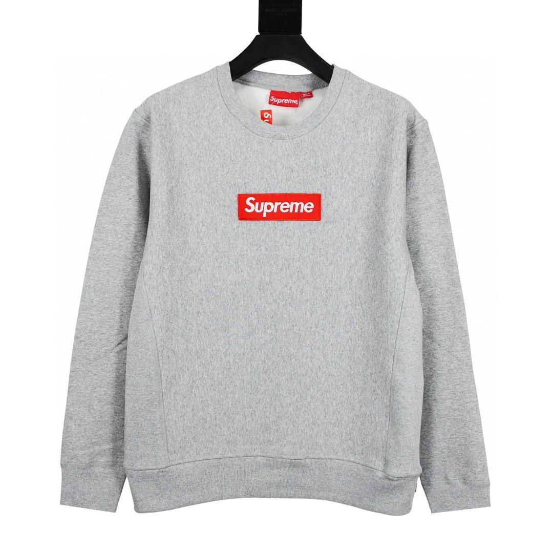 Supreme 18FW Box Logo Crewneck BOGO 經典圓領加絨衛衣, 男裝, 上身及