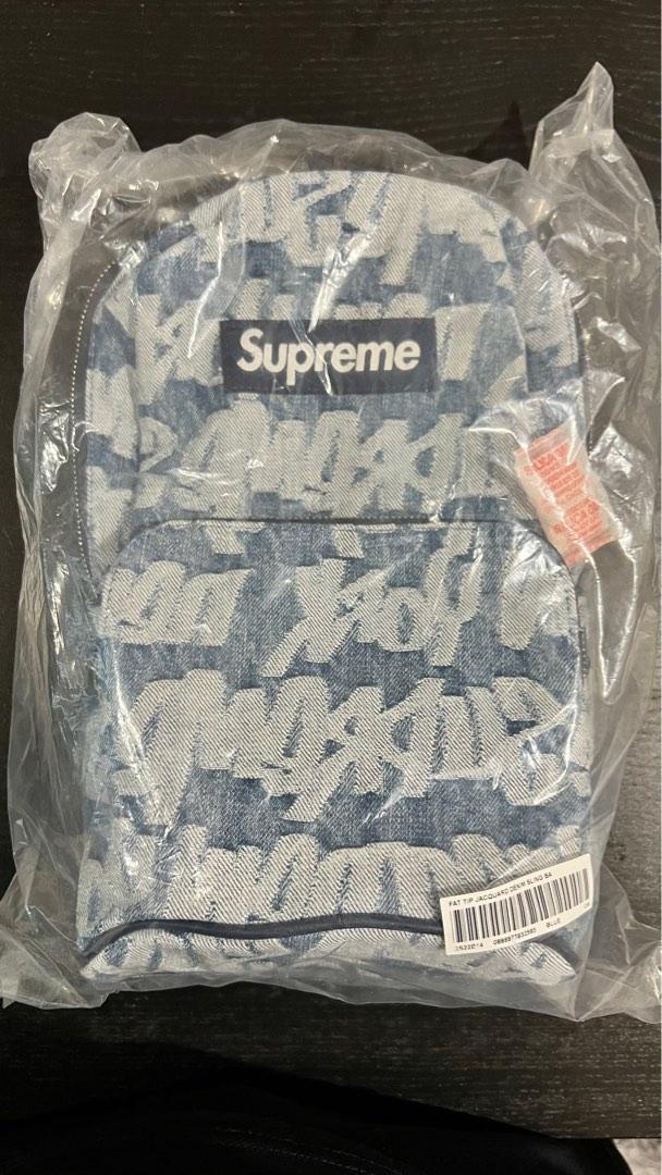 Supreme fat tip jacquard denim sling bag, Men's Fashion, Bags