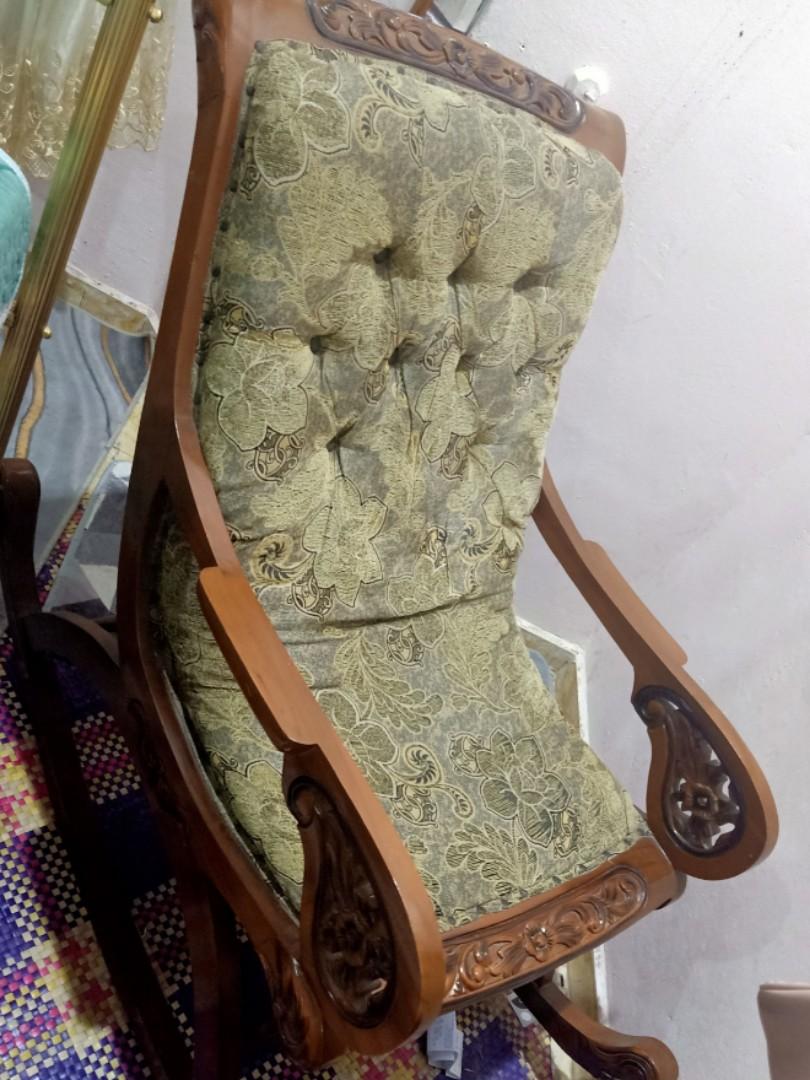 Swing KAYU JATI chair, kerusi kayu jati, Furniture & Home Living