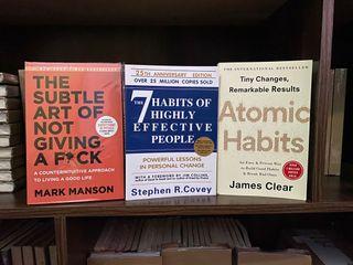 The Subtle Art of Not Giving A Fvck + The 7 Habits of Highly Effective People + Atomic Habits