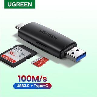 UGREEN USB Card Reader Type C USB 3.0 to SD Micro SD TF Adapter for laptop Phone OTG Smart Memory SD Card Reader