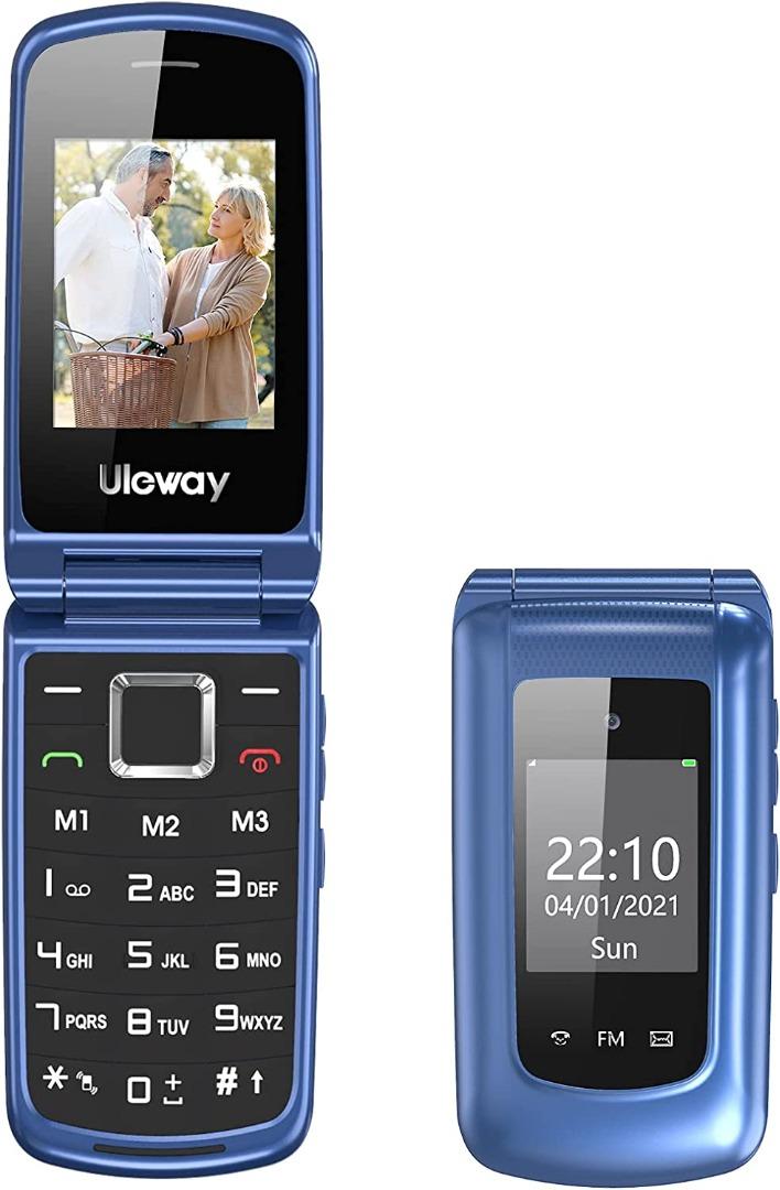 Uleway Unlocked Flip Phone Sim Free, Big Button Mobile Phone for