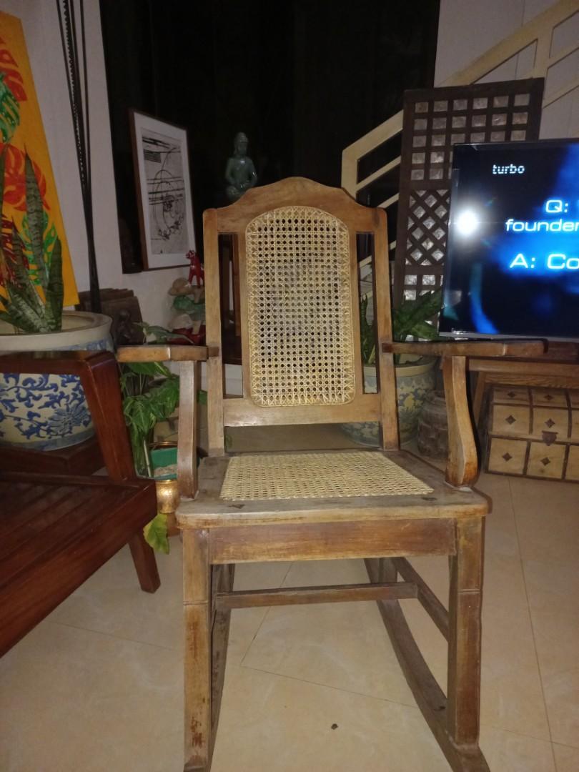 Vintage Solihiya Rocking Chair, Furniture & Home Living, Furniture