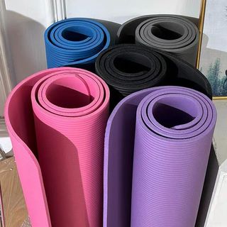 POPFLEX Vegan Suede Yoga Mat With Strap Included - Ultra Absorbent Exercise  Mat - Non Slip Yoga Mat - Large Yoga Mat for Women - Wide Yoga Mat, Thick