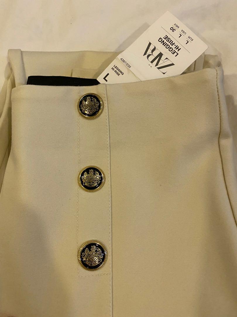 Zara online buttoned leggings
