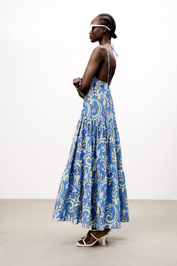 Zara Floral Halter Maxi Dress Women s Fashion Dresses Sets