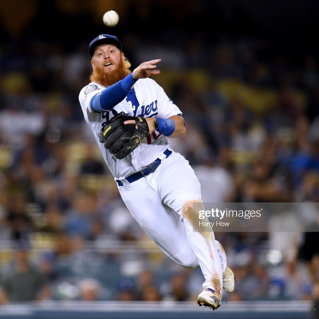 2018 JUSTIN TURNER LOS ANGELES DODGERS HOME AUTHENTIC FLEX BASE
