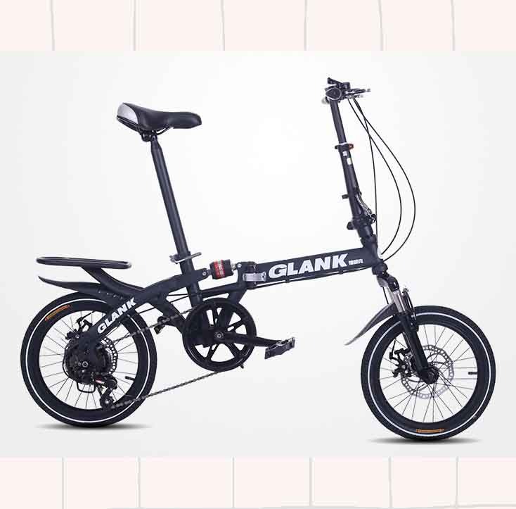20 Inch 7 Speed Foldable bike [Black] Glank Folding Bicycle Adults