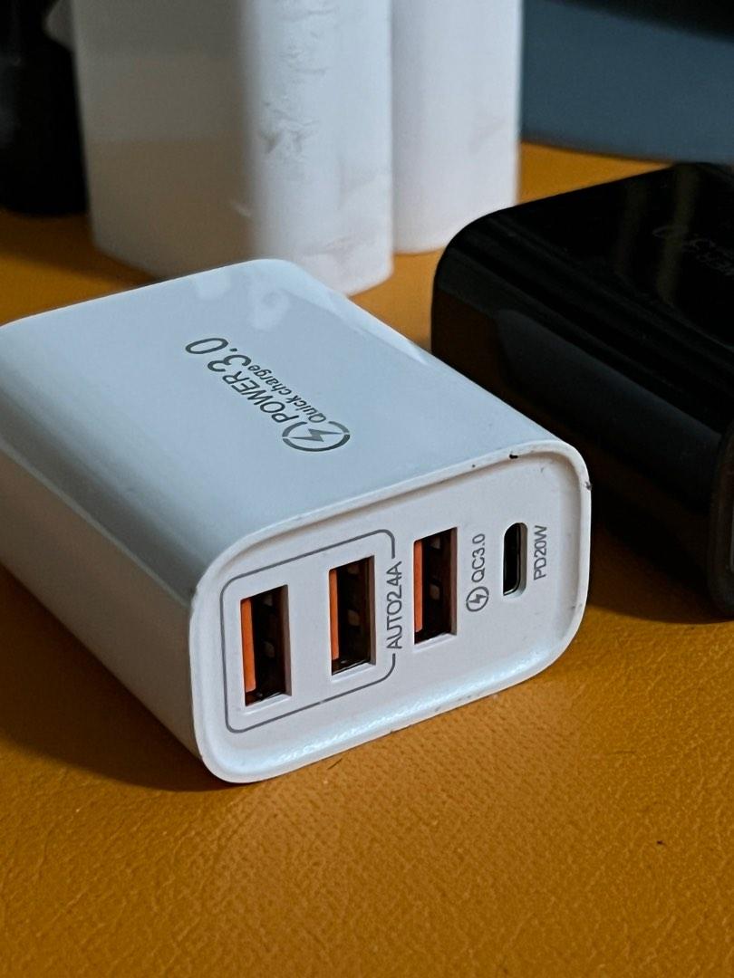 20 Watts Usb and C 4 Port Adaptor Adapter (Category: Cables & Adaptors) located in Manila. Submitted by razelysonn (Listing ID 1186139072, Image 3). Description: pm me.