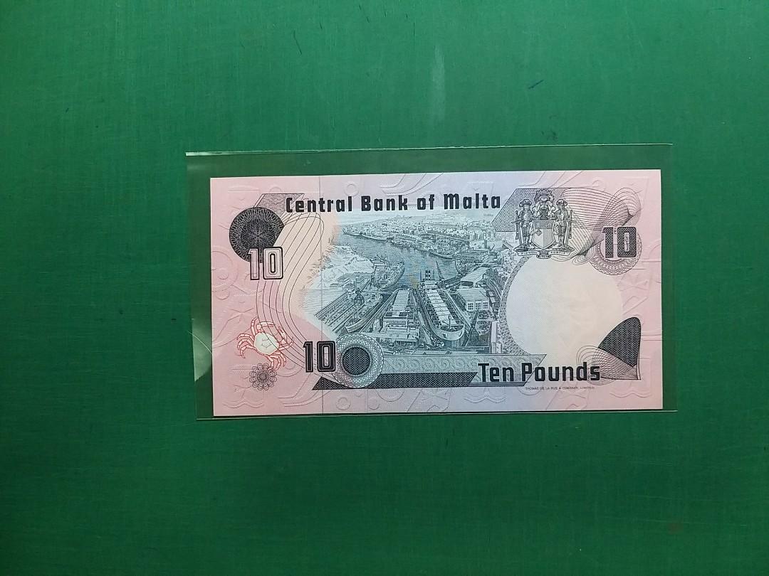 1967年(歐洲)馬耳他10里拉紙幣C5版704339全新直版UNC級, 興趣及遊戲, 收藏品及紀念品, 錢幣- Carousell
