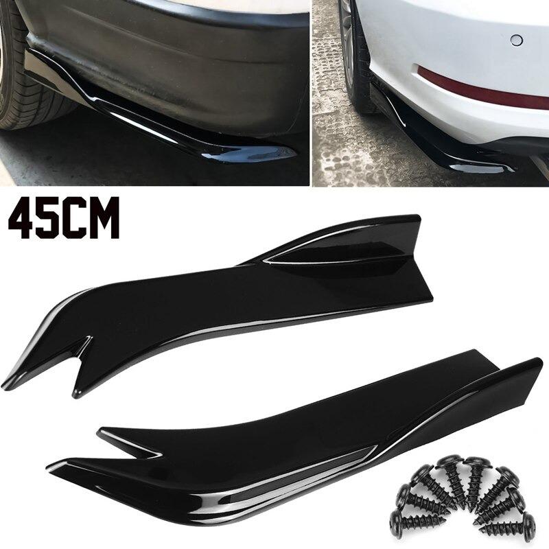 45 CM 2 Pieces Car Rear Bumper Spoiler Lip Side Skirt Splitters