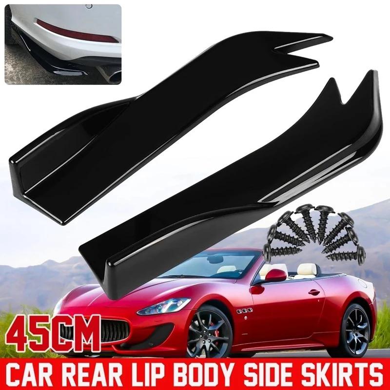 45 CM 2 Pieces Car Rear Bumper Spoiler Lip Side Skirt Splitters