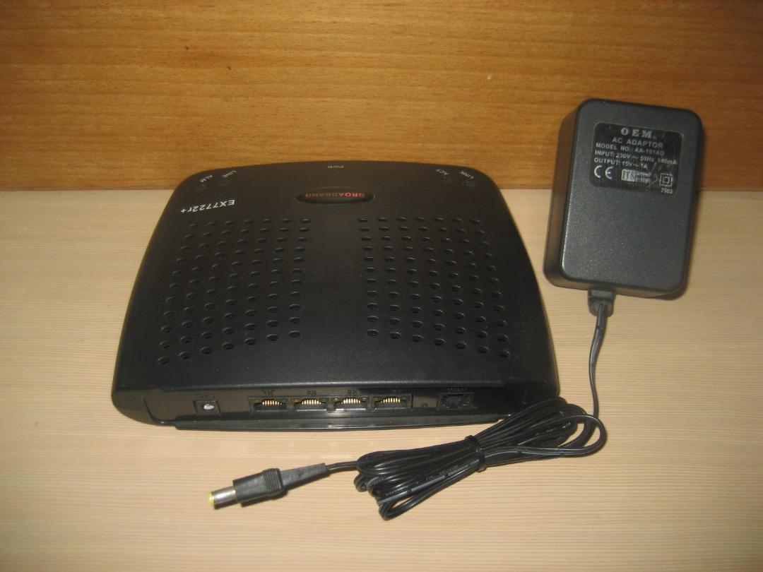 🌟🌟🌟 💯%原裝【 PCCW EX7722r+】XAVi ADSL Modem Router 連 【原裝】火牛 適合還機 HKT PCCW ...