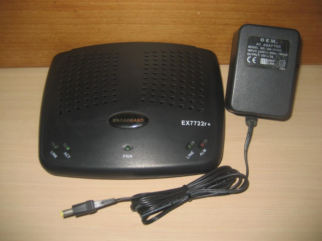 🌟🌟🌟 💯原裝【 PCCW EX7722r+】XAVi ADSL Modem Router 連 【原裝】火牛 適合還機 HKT PCCW