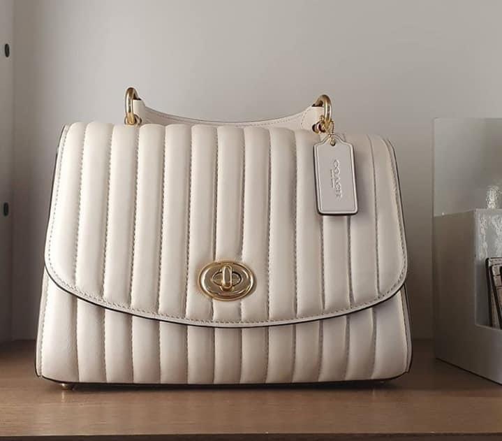 Coach tilly top online handle with linear quilting