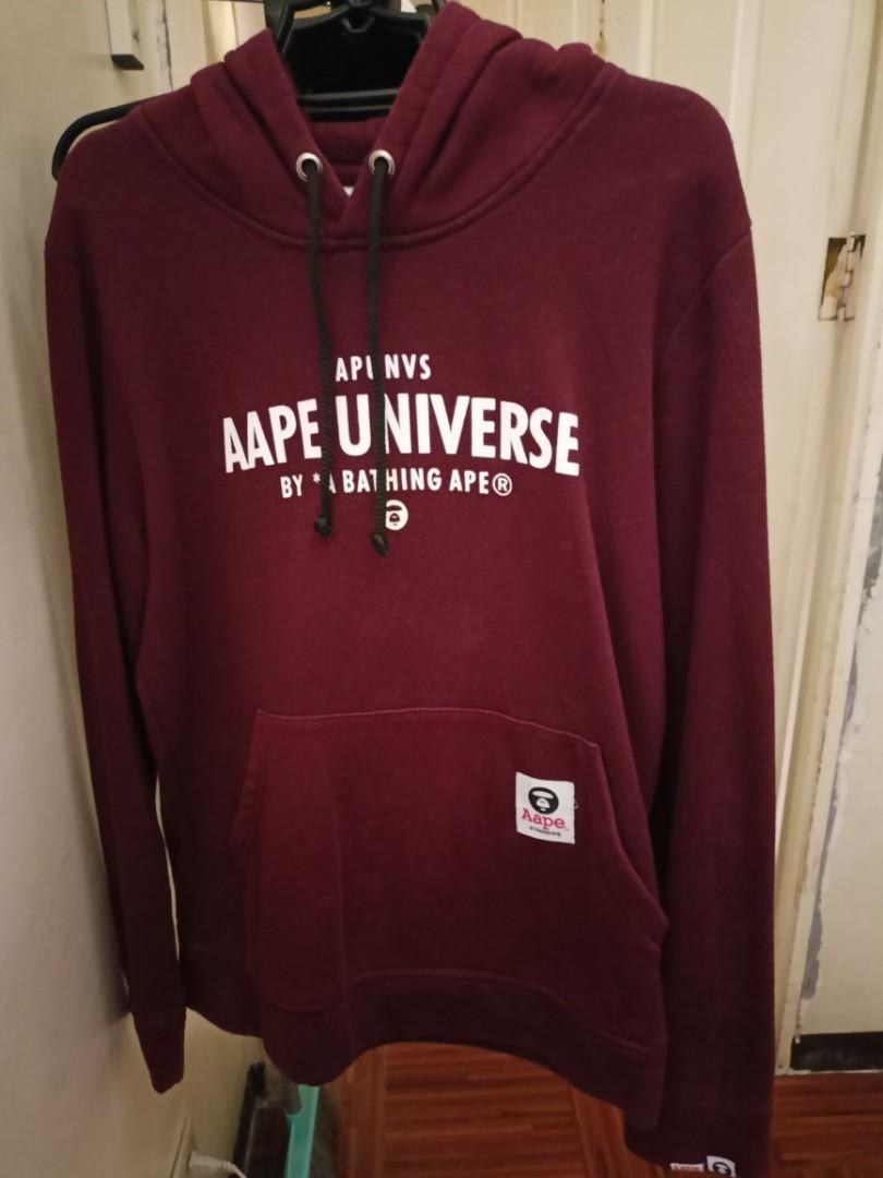Maroon bape hoodie sales