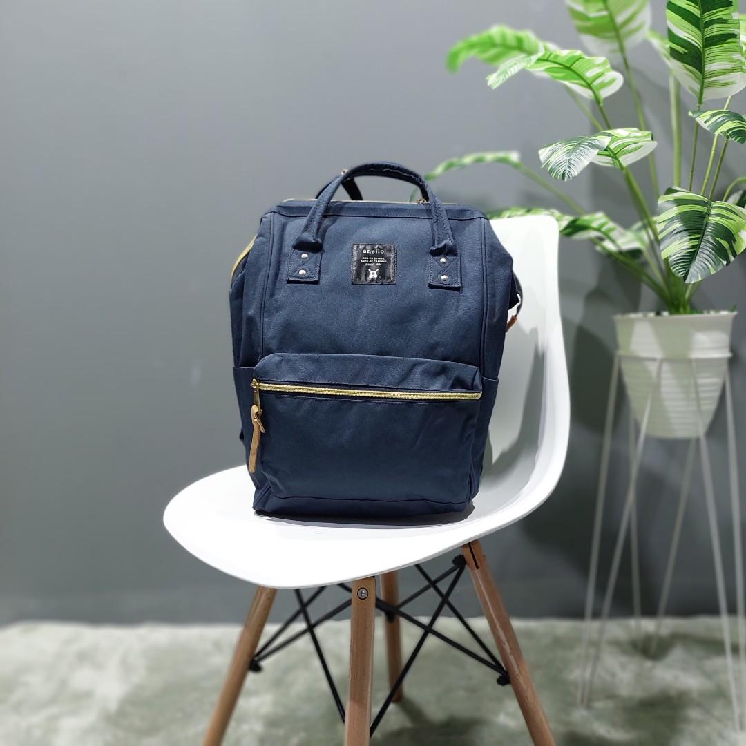 Anello Canvas Backpack Anello® Japan Square Backpack Grey AT-C1221