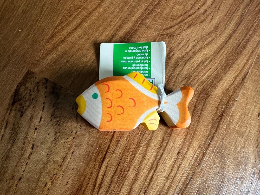 Authentic Holztiger Orange Gold Fish Waldorf wooden toy sea ocean figurine
