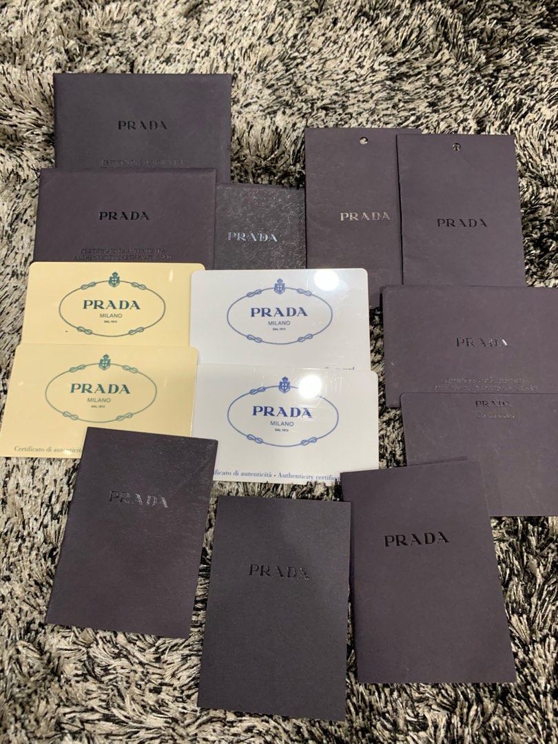 Prada clearance authentication card