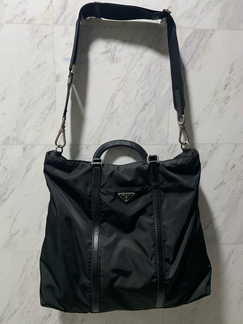 Authentic Prada nylon tote with strap, Luxury, Bags & Wallets on Carousell