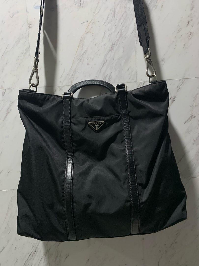 Authentic Prada nylon tote with strap, Luxury, Bags & Wallets on Carousell