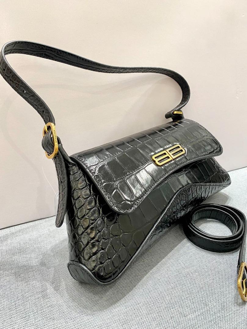 Balenciaga Shiny Super Supple Crocodile Embossed XX Small Flap