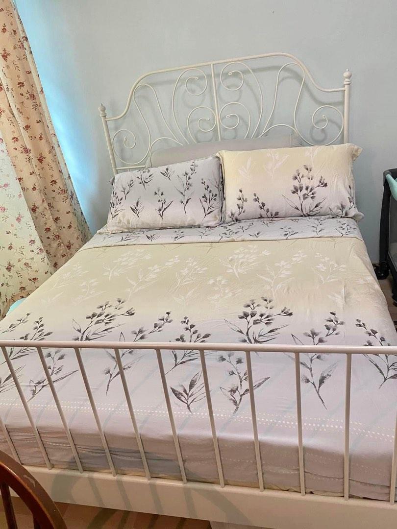 QUEEN Size IKEA LEIRVIK White bed frame, Furniture & Home Living