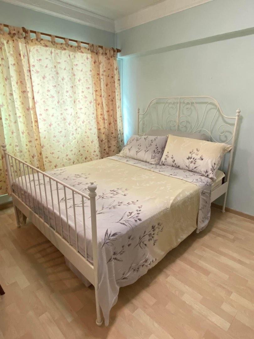 QUEEN Size IKEA LEIRVIK White bed frame, Furniture & Home Living