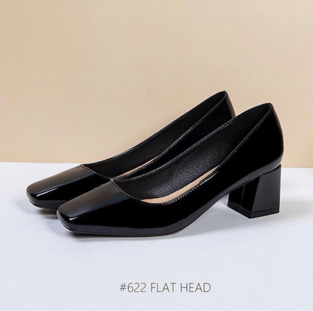 Black School Shoes with Heels (shuta brand), Women's Fashion, Footwear