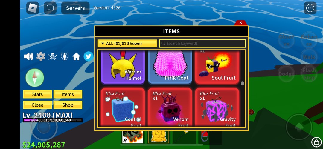 Roblox) COMBO Rumble and phoenix fruit (blox fruit), Video Gaming, Gaming  Accessories, In-Game Products on Carousell