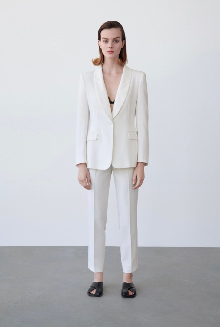 Zara white tuxedo jacket new arrivals